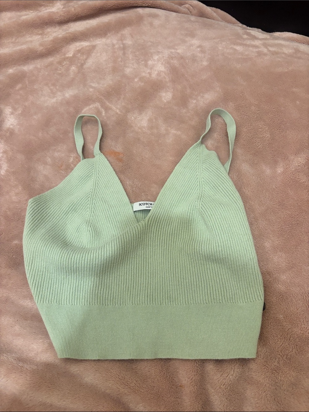 Scotch & Soda Light Mint Ribbed V-Neck Camisole